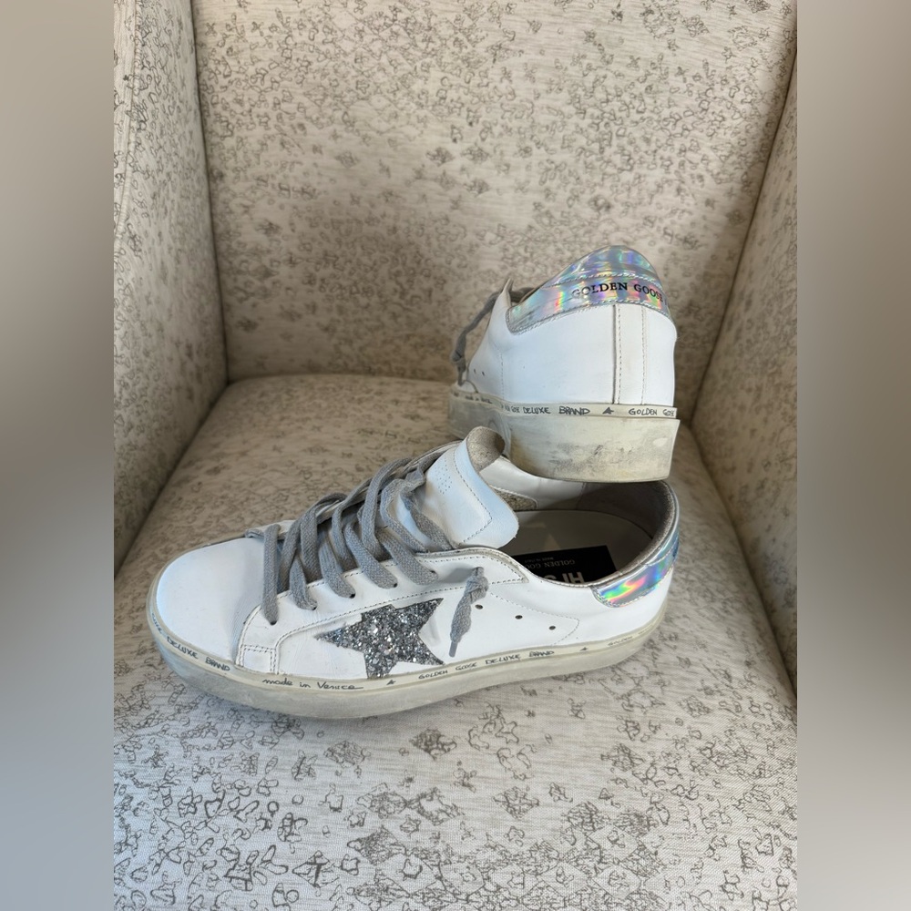 Women’s Golden Goose Hi-Star Metallic Platform Sneakers Size 39 (9)